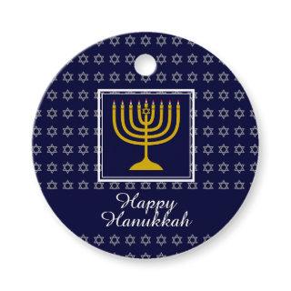 HAPPY HANUKKAH Star of David Menorah Personalized Favor Tags