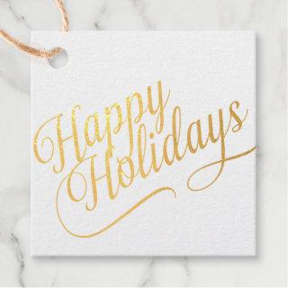 Happy Hoildays Foil Favor Tags