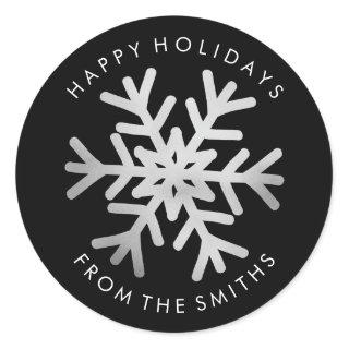 Happy Holidays - Christmas Silver and Black Label