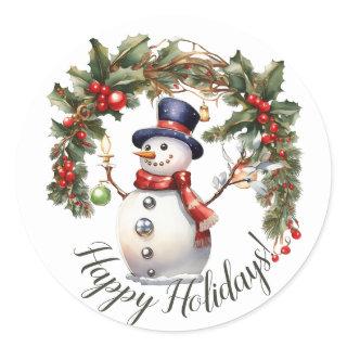 Happy Holidays! Classic Round Sticker