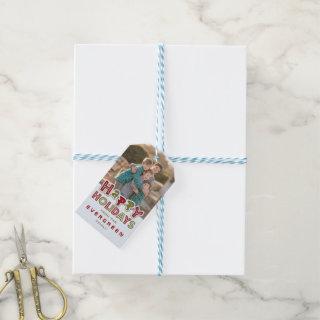 Happy Holidays custom Photo & Text gift tags