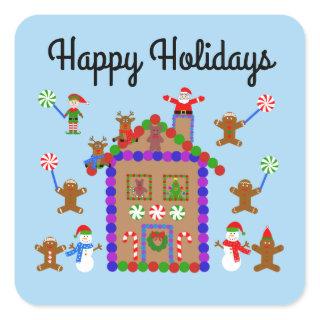 Happy Holidays Gingerbread House #2-2 Stickers