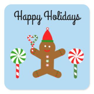 Happy Holidays Gingerbread Man #1-2 Stickers