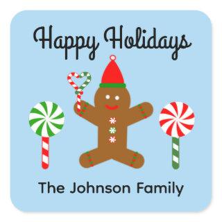 Happy Holidays Gingerbread Man #1 Stickers