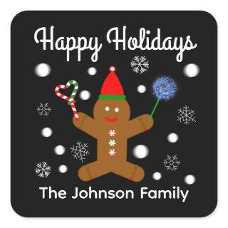 Happy Holidays Gingerbread Man #2 Stickers