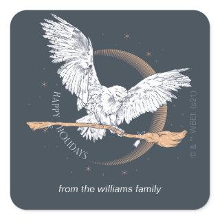 Happy Holidays Hedwig Delivery | Personalized Square Sticker