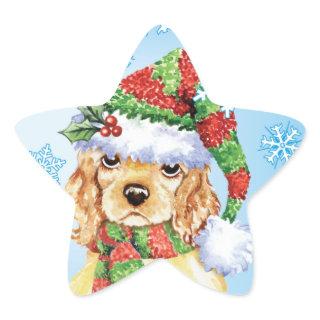 Happy Howliday Cocker Spaniel Star Sticker