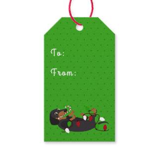 Happy HOWLidays Cute Dachshund Christmas Gift Tags