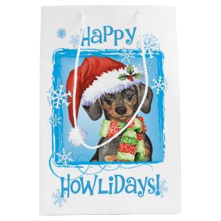 Happy Howlidays Dachshund Medium Gift Bag