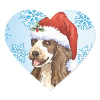 Happy Howlidays English Cocker Spaniel Heart Sticker