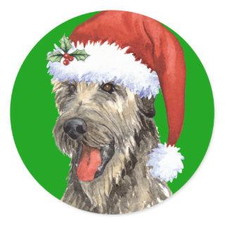 Happy Howlidays Irish Wolfhound Classic Round Sticker