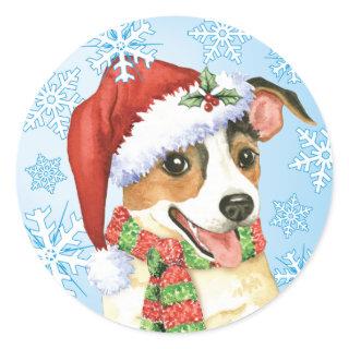 Happy Howlidays Jack Russell Terrier Classic Round Sticker