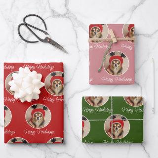 Happy Howlidays Red Green Pink Dog Pet Photo  Sheets