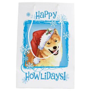 Happy Howlidays Shiba Inu Medium Gift Bag