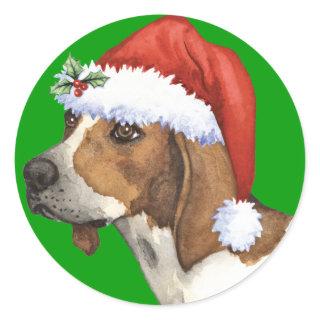 Happy Howlidays Treeing Walker Classic Round Sticker