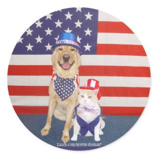 Happy July 4th! Classic Round Sticker