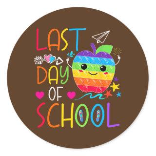 Happy Last Day of School Teacher Student Poppin Classic Round Sticker