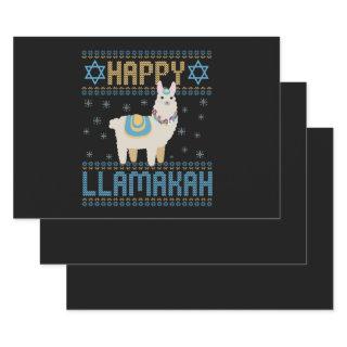 Happy LLamakah Funny Jewish Hanukkah LLama Gift  Sheets