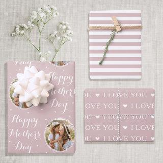 Happy Mother's Day Custom Photo Dusty Pink 3  Sheets