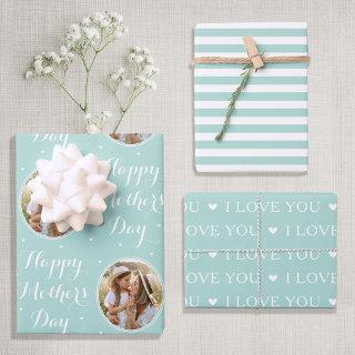 Happy Mother's Day Custom Photo Mint Green 3  Sheets