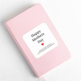 Happy Mothers Day Personalized Square Sticker