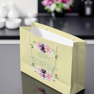 Happy Mothers Day - Pink & Cassis Flower Garlands Large Gift Bag