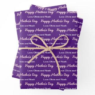 Happy Mothers Day Script Deep Purple Name of Giver  Sheets