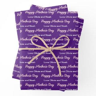 Happy Mothers Day Script Deep Purple Name of Giver  Sheets