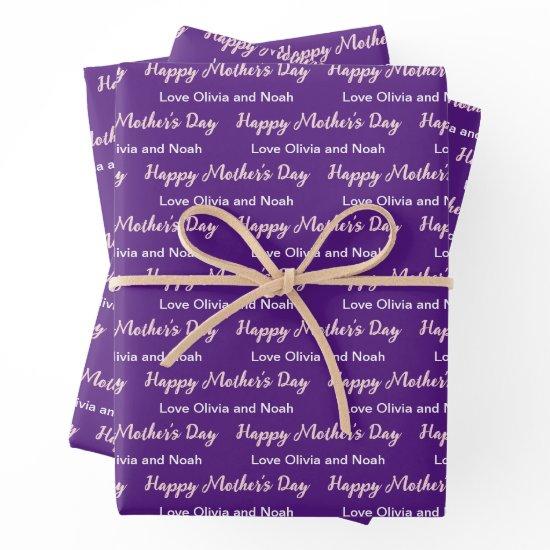Happy Mothers Day Script Deep Purple Name of Giver  Sheets