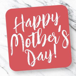 Happy Mother's Day Simple Modern Typography Square Sticker