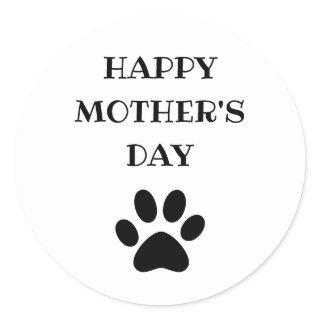 Happy Mother's Day Text World's Greatest Dog Mom Classic Round Sticker