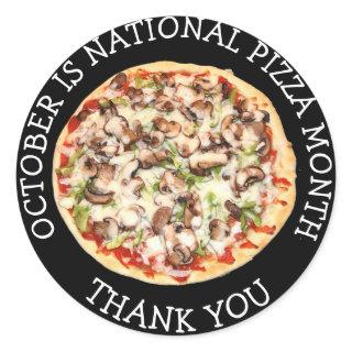 Happy National Pizza Month Classic Round Sticker