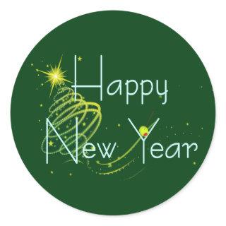 HAPPY NEW YEAR OLIVE by SHARON SHARPE Classic Round Sticker