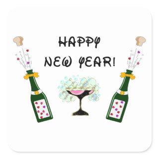 Happy New Year Square Sticker