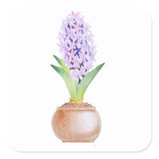 Happy Norooz Hyacinth Square Sticker