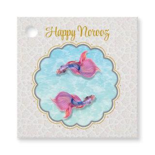 Happy Norooz Mubarak Fish Colorful Orient Pattern Favor Tags