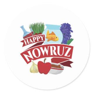 Happy Nowruz Persian New Year Classic Round Sticker