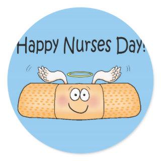 Happy Nurses Nurse Nurse's Day Whimsical Bandage Classic Round Sticker