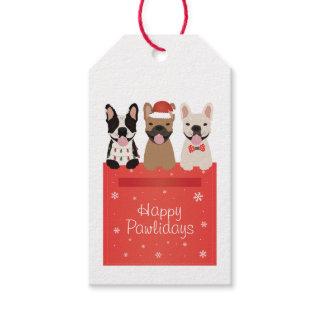 Happy Pawlidays French Bulldogs Gift Tags