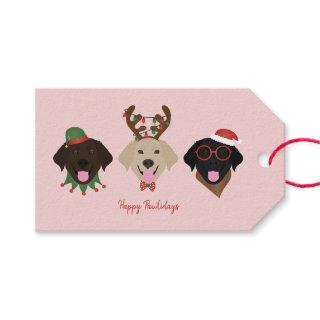Happy Pawlidays Labrador Retriever Dogs Gift Tags
