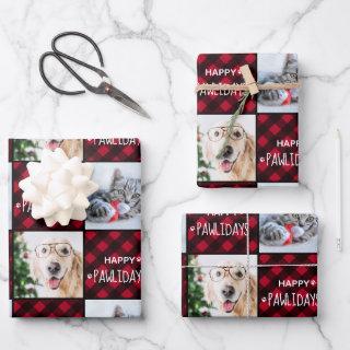 Happy Pawlidays Red Buffalo Plaid Custom 2 Photo  Sheets