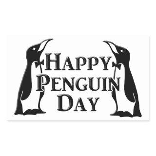 Happy Penguin Day Rectangular Sticker