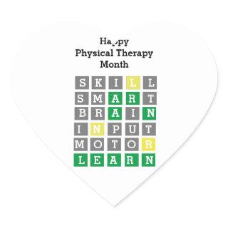 Happy Physical Therapy Month Custom Wordle Classic Heart Sticker