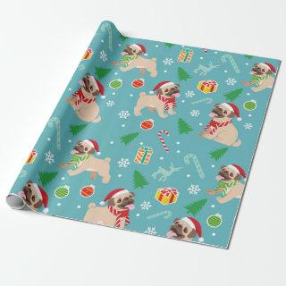 Happy Pug Christmas Pattern