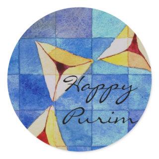 Happy Purim Classic Round Sticker