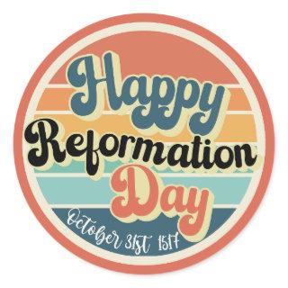 Happy Reformation Day vintage Classic Round Sticker