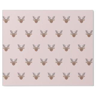 Happy Reindeer Pattern Blush Pink Christmas