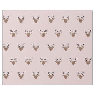 Happy Reindeer Pattern Blush Pink Christmas