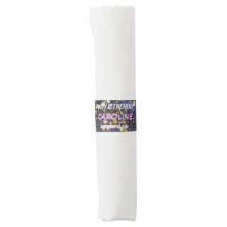 Happy Retirement with Gold Moons & Gold Confetti Napkin Bands