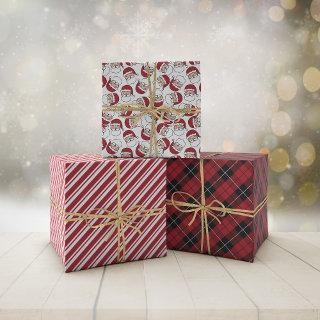 Happy Santas Plaid Peppermint Stripes Christmas  Sheets